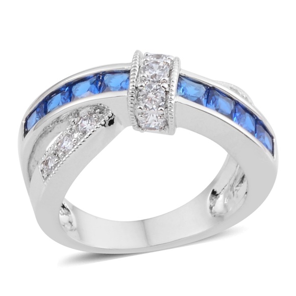 Jewelry - Simulated Blue Diamond, Simulated Diamond Silverto